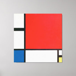 Toile Composition II en bleu rouge et jaune (1930)