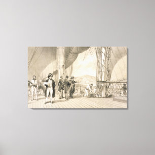 Toile Comte de Bourmont et amiral Duperre à bord