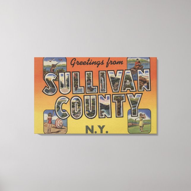 Toile Comté de Sullivan, New York - Scènes de grandes le (Recto)