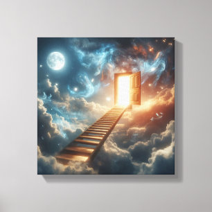 Toile Concept surréaliste d'échelle vers la porte du cie