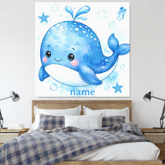 Toile conception de baleine mignonne kawaii