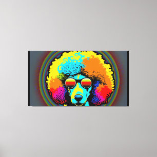 Toile Conception de chien de caniche psychédélique