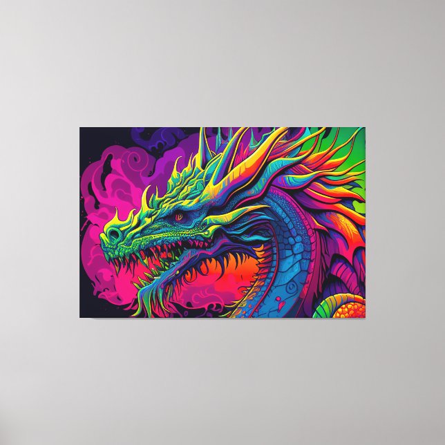 Toile Conception de dragon psychédélique (Recto)