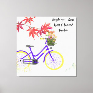 Toile Conception de motivation de bicyclette florale