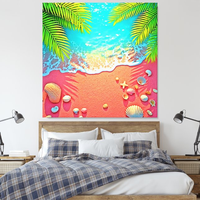 Toile Conception de paradis de plage de sable rose (Insitu(Chambre))