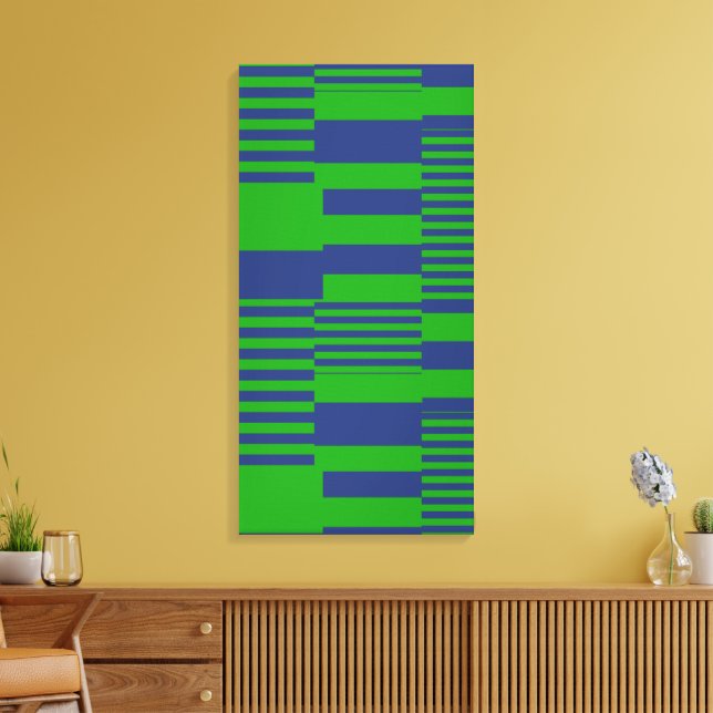 Toile Conception de rayures patchwork bleu vert  (Insitu(Salon))