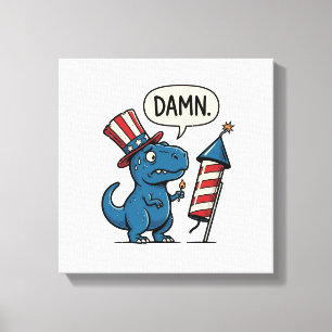 Toile Conception de T-shirt de feu d'artifice de T-Rex p