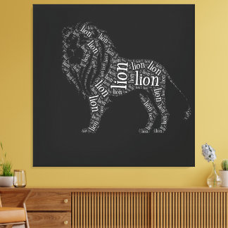 Toile Conception de T-Shirt de Typographie de Lion Puiss