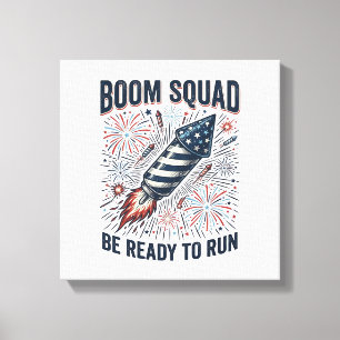 Toile Conception de T-shirt vintage Boom Squad Feu d'art