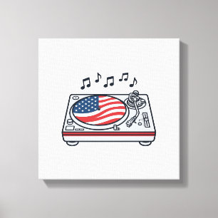 Toile Conception de T-shirt vintage de musique de platin