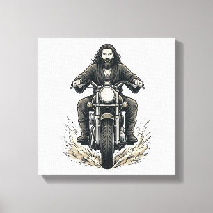 Toile Conception de vecteur de cavalier de moto de gravu