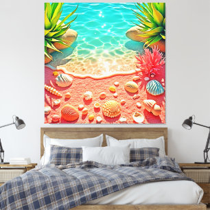 Toile Conception des coquilles de plage baisées au solei
