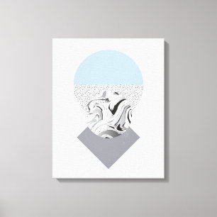 Toile Conception minimaliste des ondes et des points