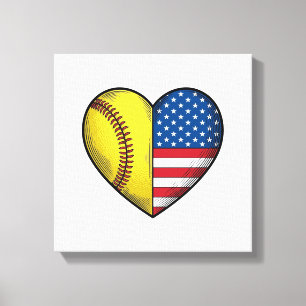 Toile Conception vectorielle vintage de softball USA dra