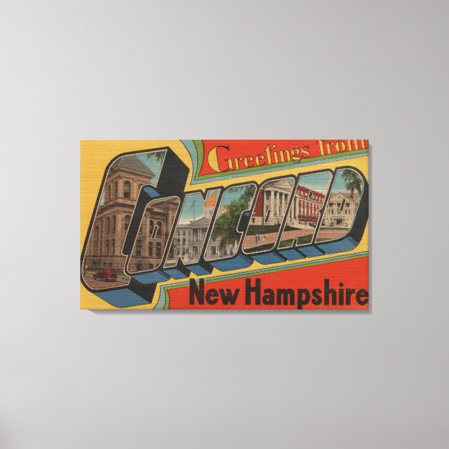 Toile Concord, New Hampshire - Scènes de grandes lettres (Recto)