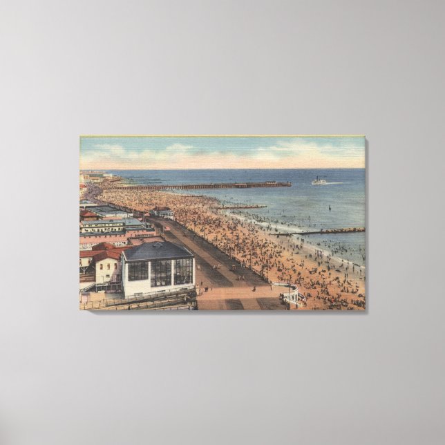 Toile Coney Island, New York - Boardwalk, Beach (Recto)
