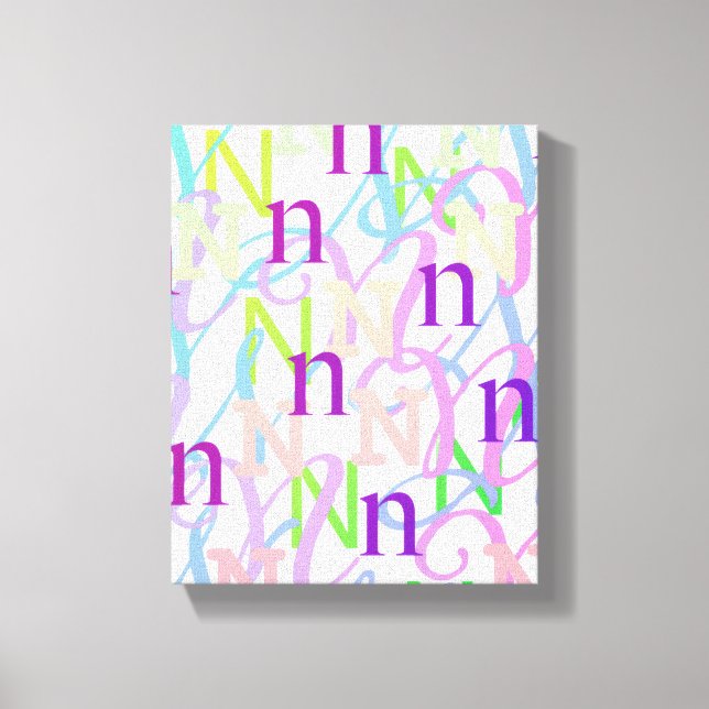 Toile Confettis en forme de lettre "N" (Recto)