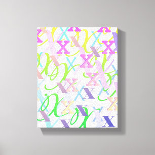 Toile Confettis en forme de lettre "X"