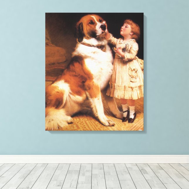 Toile Confiance de Charles Burton Barber, Saint Bernard  (Insitu (Plancher de Bois))