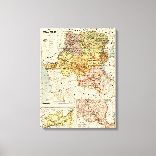 Toile CongoCarte panoramiqueCongo (Recto)