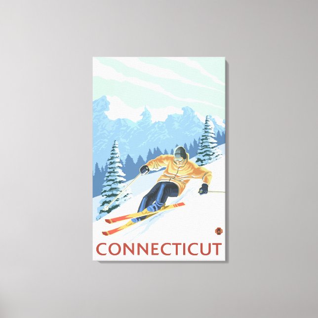 Toile ConnecticutSkier de descente (Recto)