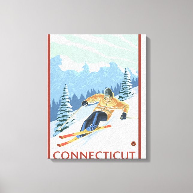 Toile ConnecticutSkier de descente (Recto)