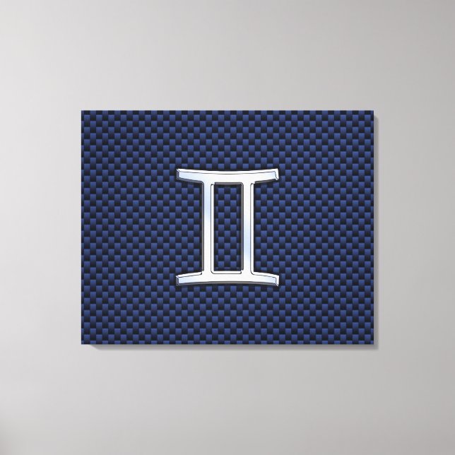 Toile Connexion Gemini Zodiac à la fibre de carbone bleu (Recto)