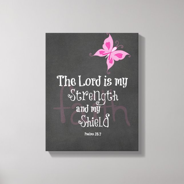 Toile Conscience du cancer du sein Verset biblique (Recto)