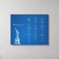 Constitution des États-Unis Bleu et Statue de la L
