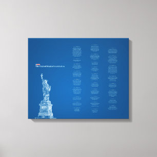 Toile Constitution des États-Unis Blue and Liberty Statu