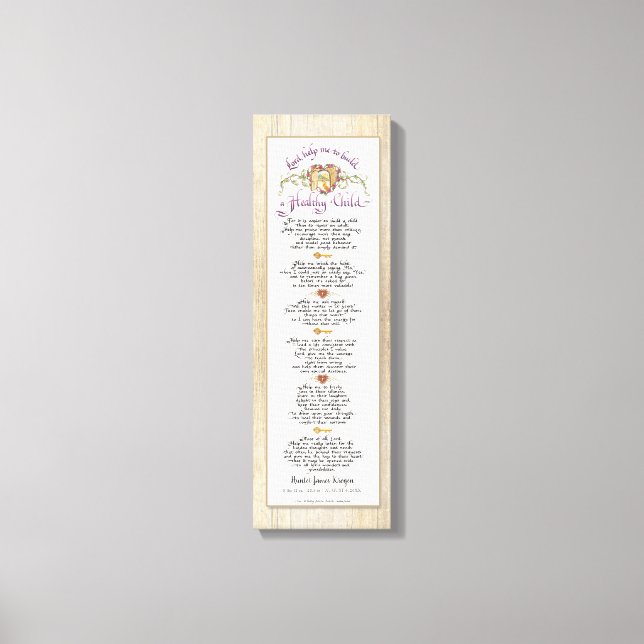 Toile Construire une calligraphie infantile saine Parent (Recto)