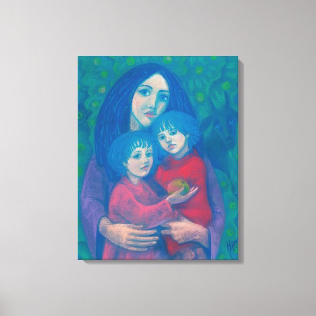 Toile Conte de fées de nuit, mère & enfants art journée  (Recto)