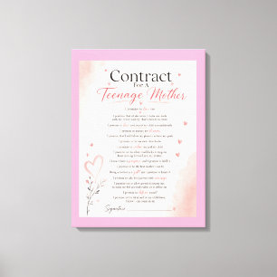 Toile Contrat pour les mères adolescentes