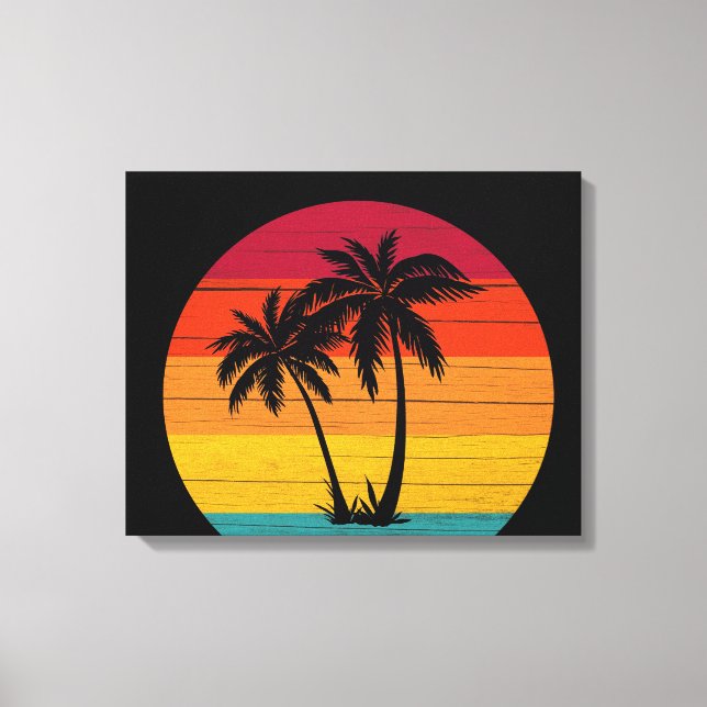 Toile cool Beach maison palmiers (Recto)