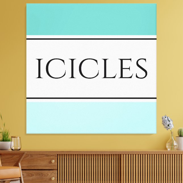Toile Cool blanc clair Turquoise Bleu polaire rayures IC (Insitu(Salon))