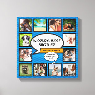 Toile Cool Brother Photo Collage Bleu moderne amusant Co