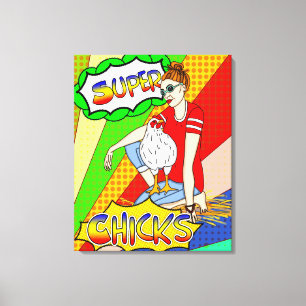 Toile Cool Chicks OEuvre murale de poulet