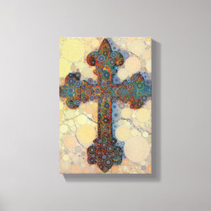 Toile Cool Christian Cross Cercle Mosaic Motif