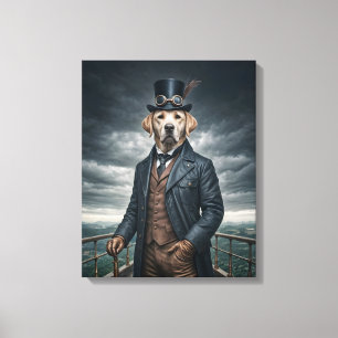 Toile Cool Elégant Victorian Steampunk Labrador Chien Ar
