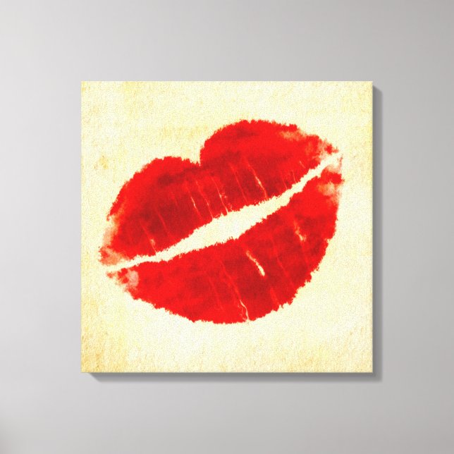 Toile Cool Grunge Big Red Lips Canvas Imprimer (Recto)