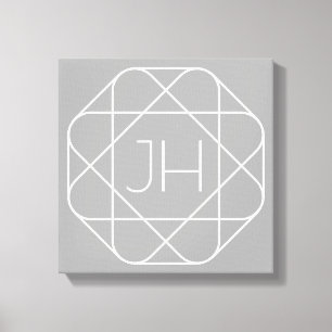 Toile Cool monogram, style vibe   Grey & White