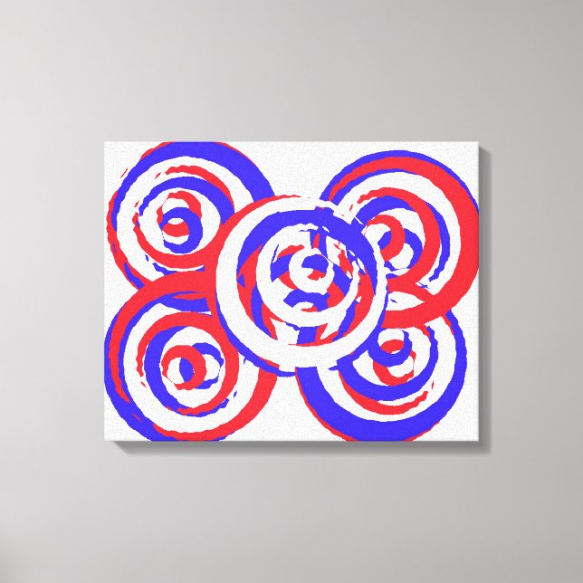 Toile Cool Rouge Blanc Et Bleu Patriotique Abstrait (Recto)
