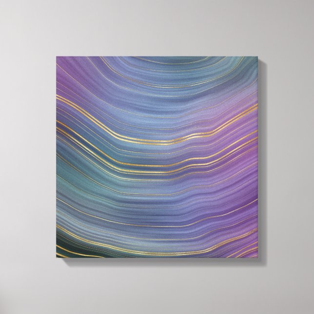 Toile Cool Strata | Belle Agate bleu violet et or (Recto)