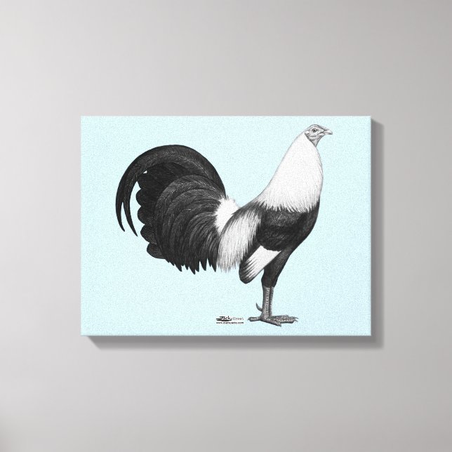 Toile Coq de combat gris à ailes de canard (Recto)