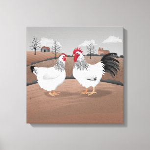 Toile Coq et Poule