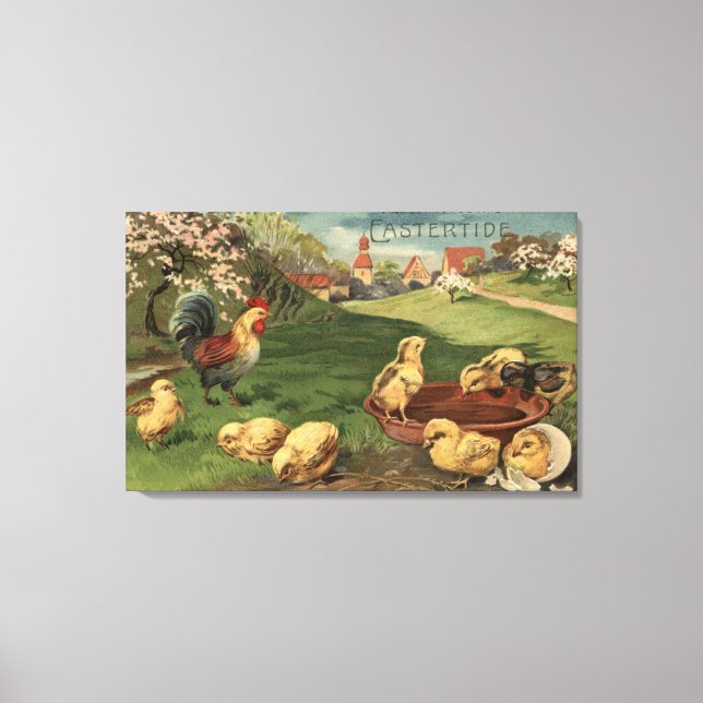 Toile Coq et poussins (Recto)