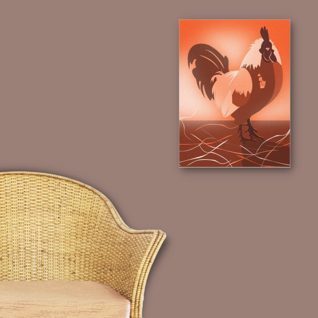Toile Coq Sunset-Orange Country Animal de ferme (Sunset-Orange Rooster Country Farm Animal Canvas Print, Home & Living)