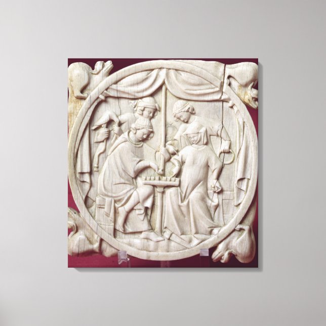 Toile Coque miroir représentant un jeu d'échecs, c.1300 (Recto)