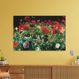 Toile Coquelicots par John Singer Sargent, Fleurs Vintag