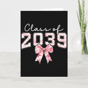 Toile Coquette Bow Preppy Cl Of 20 Girl Kids Flora Card
